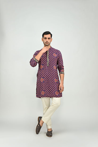 PLUM SHORT KURTA /FULL SET