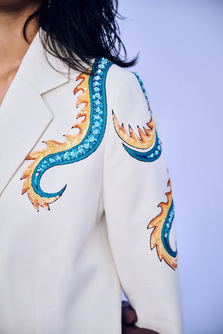 White Dragon Blazer Dress
