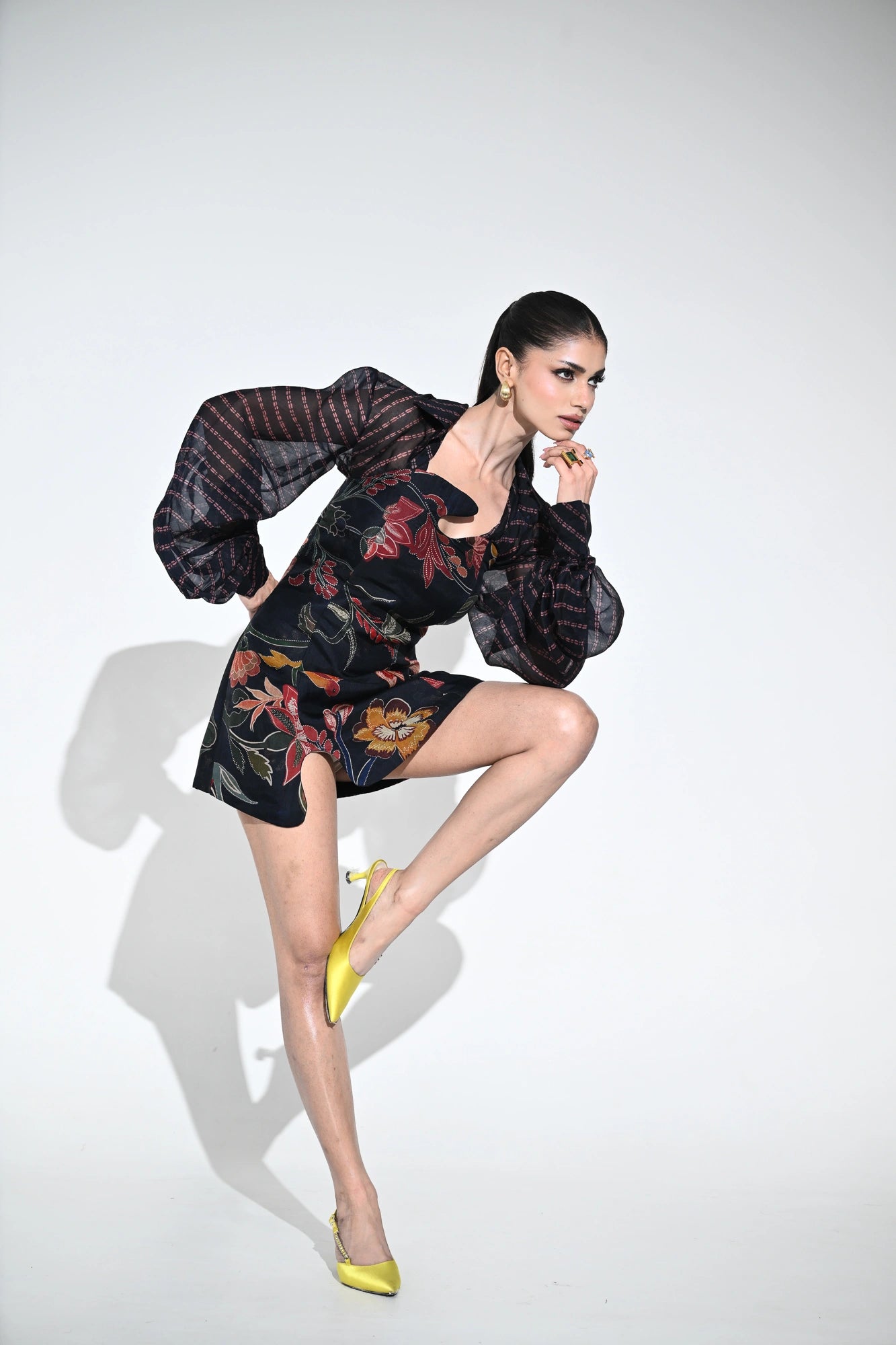 OLIVE BLOOM EMBROIDERED DRESS