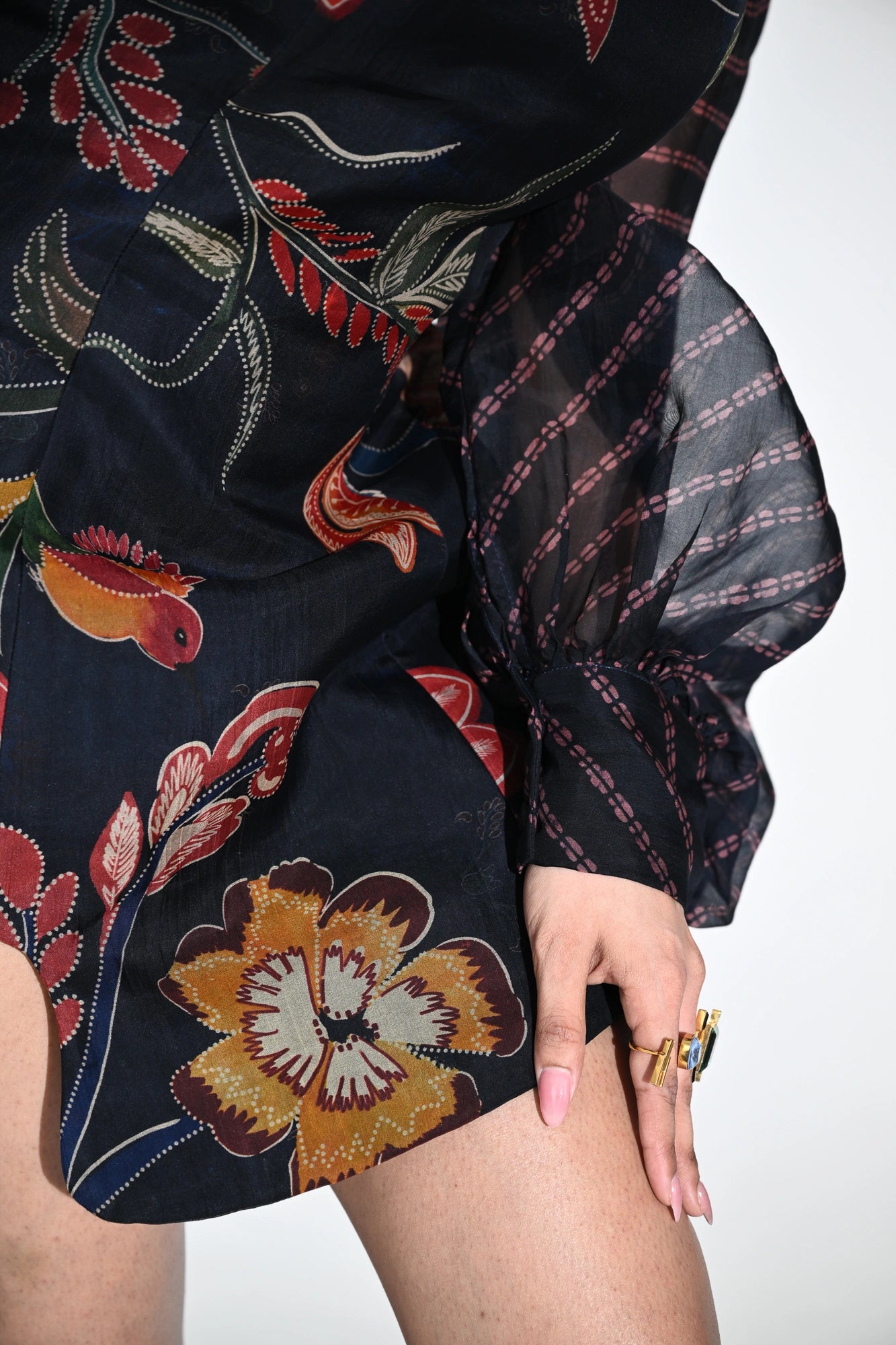 OLIVE BLOOM EMBROIDERED DRESS