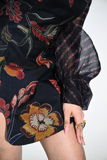 OLIVE BLOOM EMBROIDERED DRESS