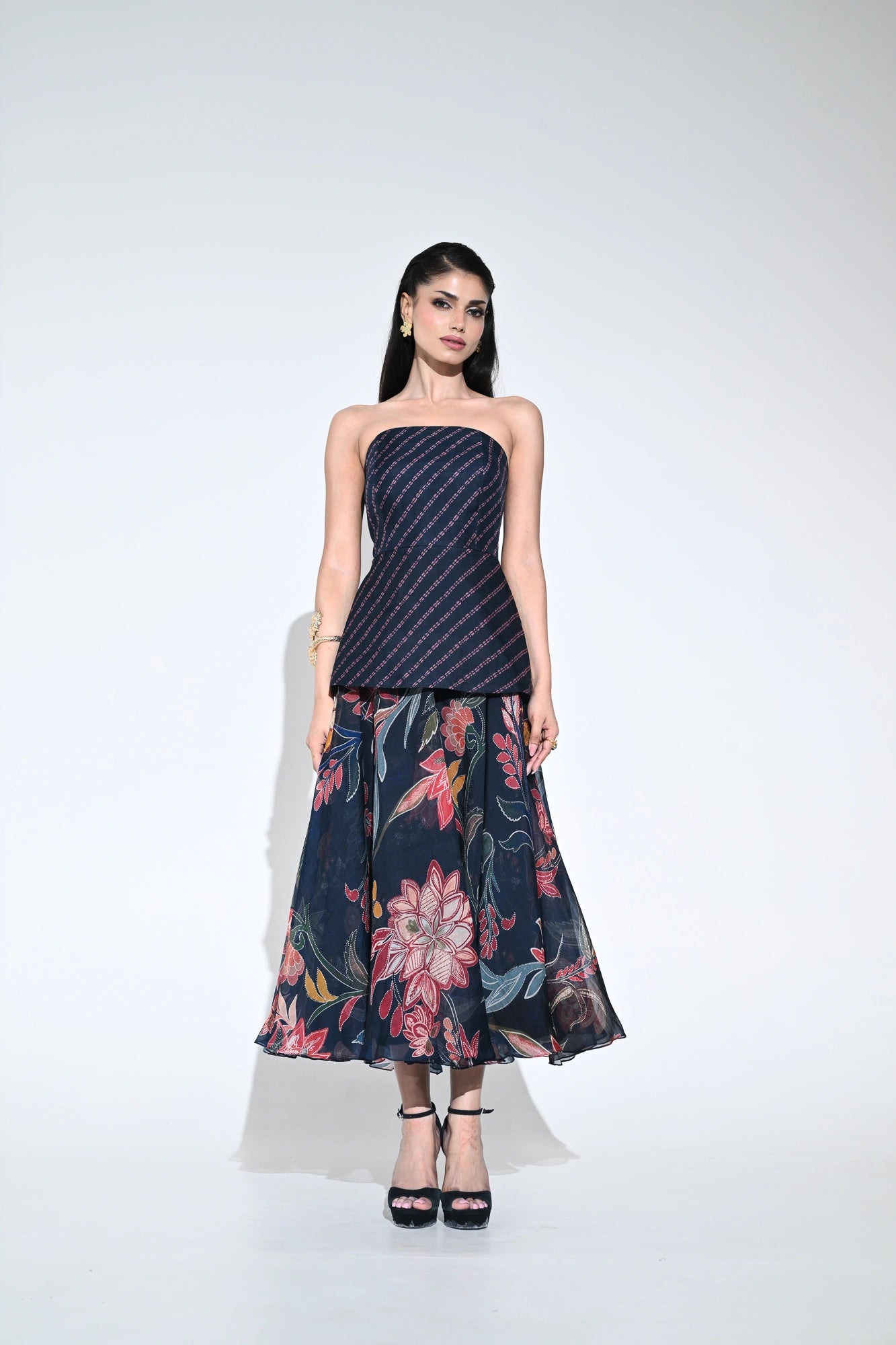 COBALT DESIRE MIDI CORSET DRESS