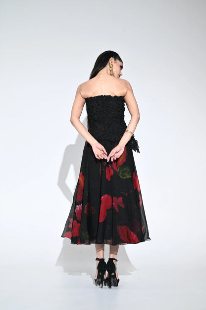 SCARLET BLAZER WITH CRYSTAL SKIRT SET