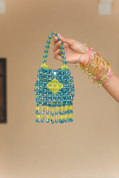 CRYTSAL IRIS MIST TASSEL POTLI
