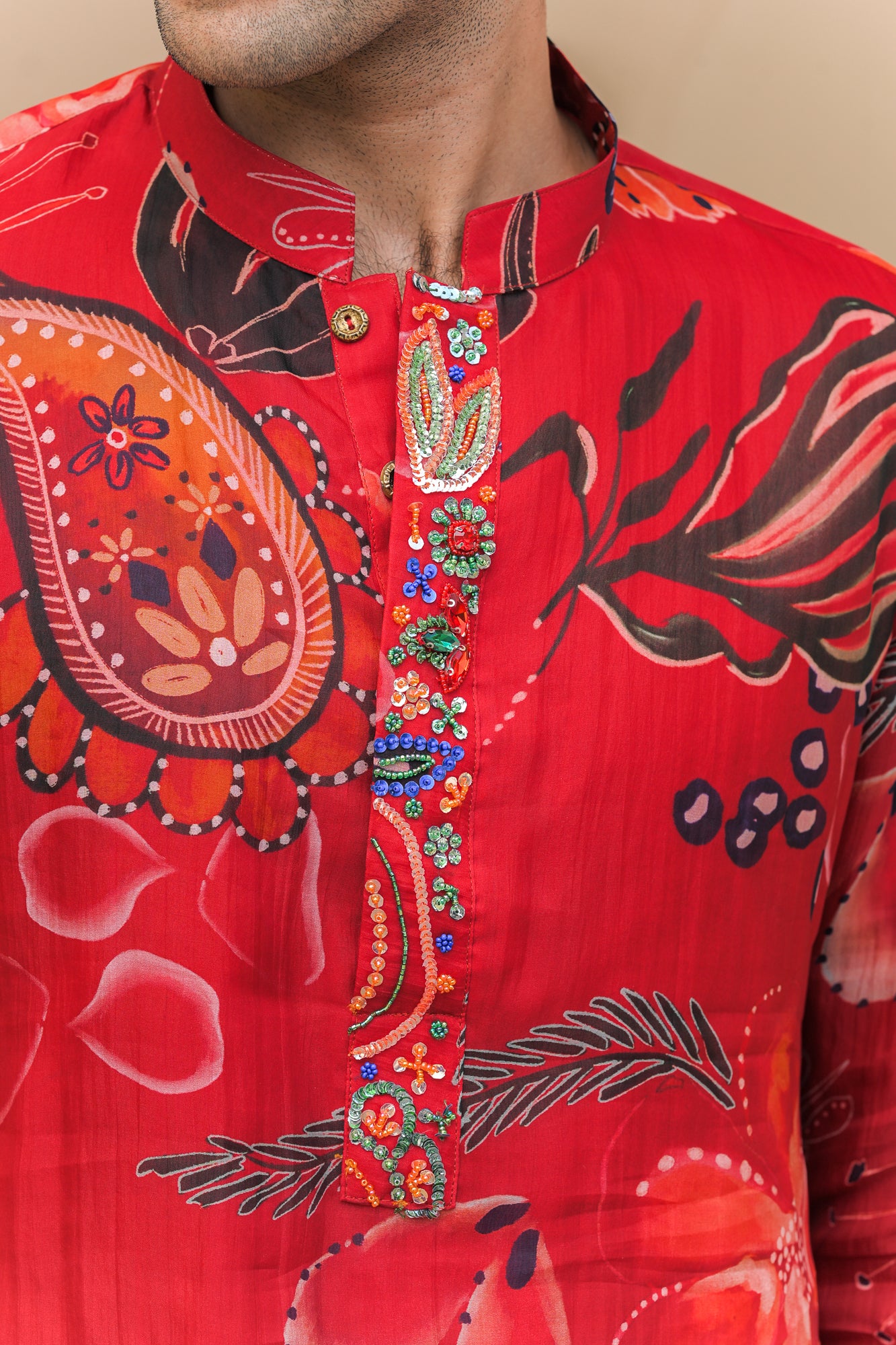SCARLET BLOOM KURTA PAIREDWITH STRAIGHT PANTS