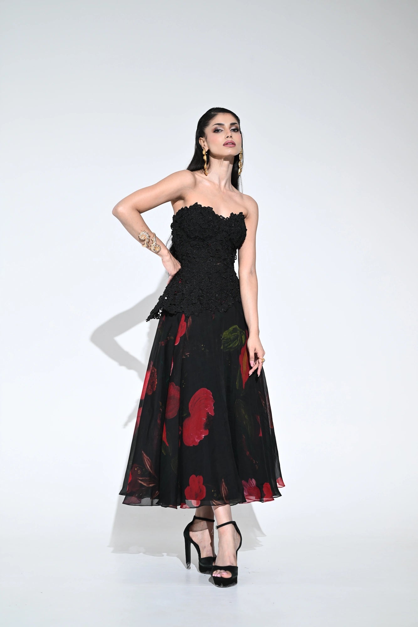 SCARLET BLAZER WITH CRYSTAL SKIRT SET