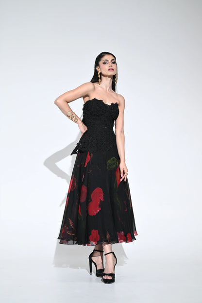 SCARLET BLAZER WITH CRYSTAL SKIRT SET