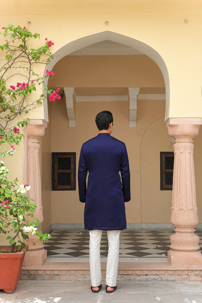 PATCH PAISLEY EMBROIDERED ZIP KURTA PANT SET