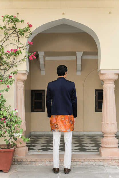 AMBER KURTA PAIRED WITH PATCH ACHKAN SET