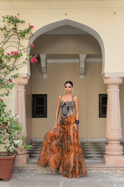 AMBER BLOOM KALI PANT AND PAISLEY PATCH TASSEL. TOP