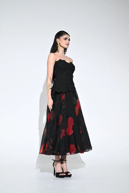 SCARLET BLAZER WITH CRYSTAL SKIRT SET