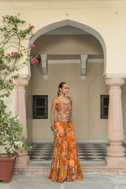 AMBER BLOOM CORSET + TASSLE PALLA PRESTICHED SAREE