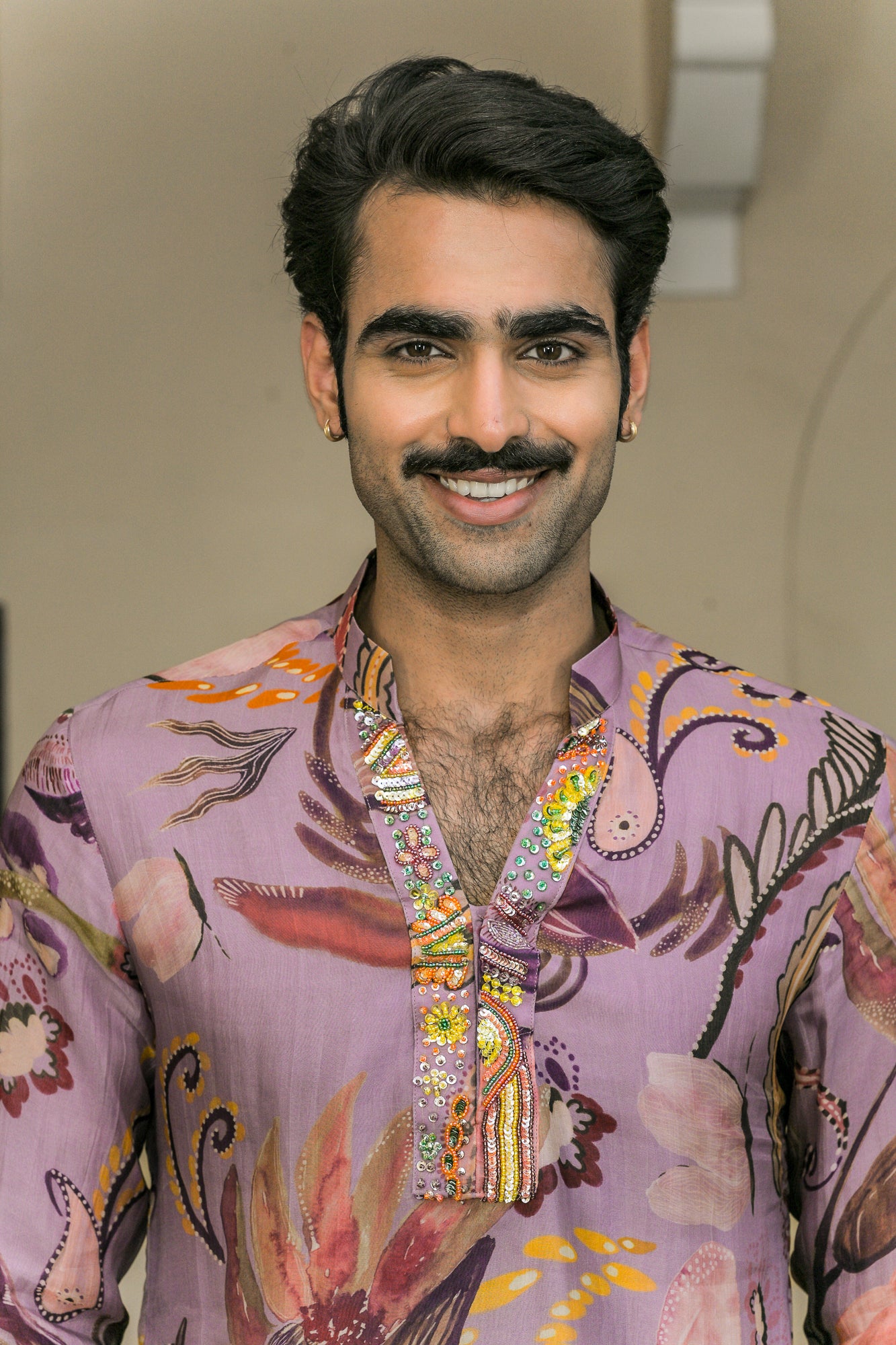 VIOLET BLOOM KURTA WITH STRAIGHT PANT SET