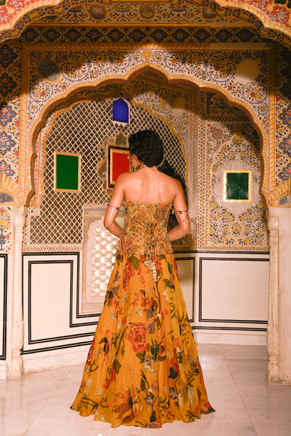 HIGHLIGHTED LEHENGA EMB CORSET
