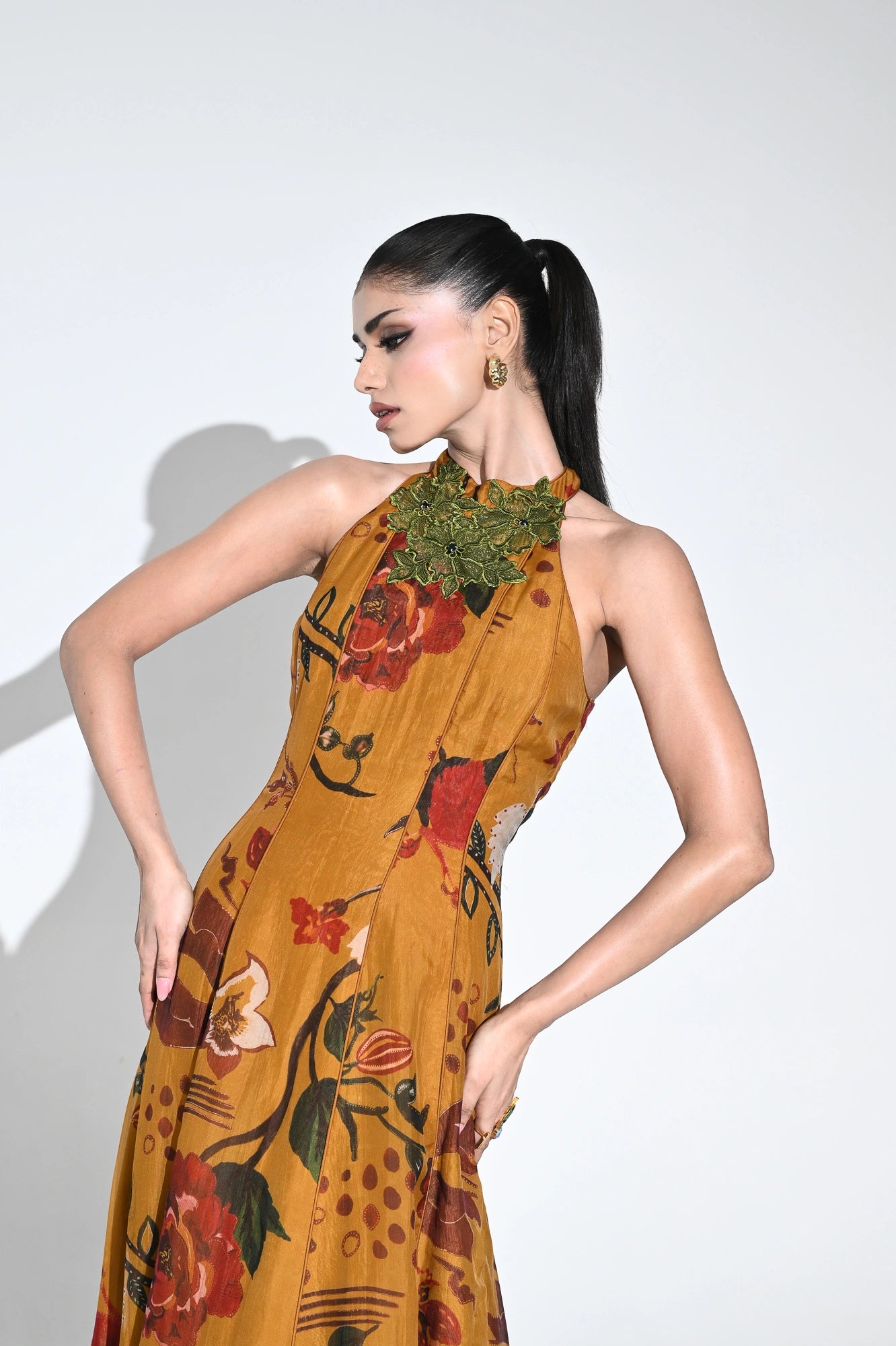 DUSK ROMANCE HALTER DRESS