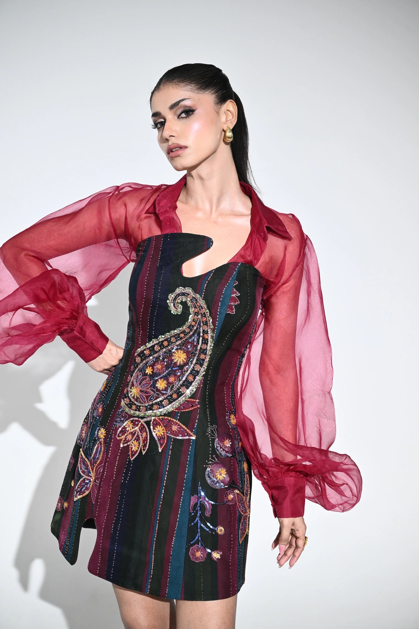 VIOLET BLOOM PURPLE CORSET MIDI DRESS