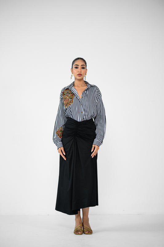 STRIPE SHIRT AND SKIRT