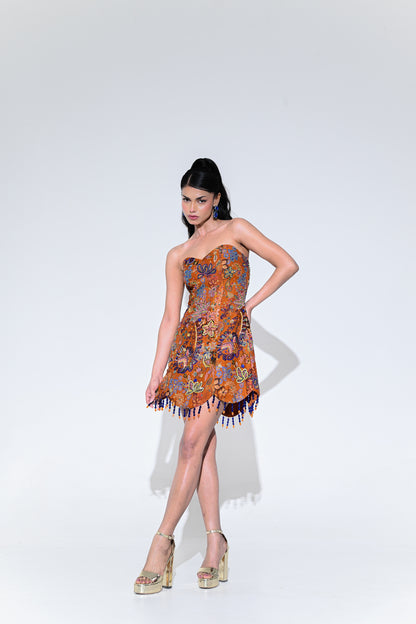 AMBER BLOOM EMBROIDERED HEAVY DRESS