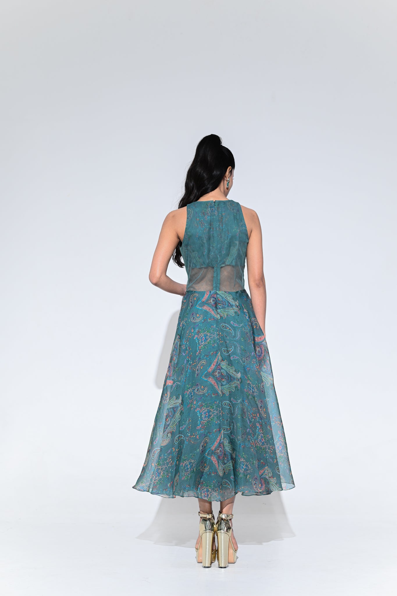 IRIS MIST CRYSTAL MIDI DRESS
