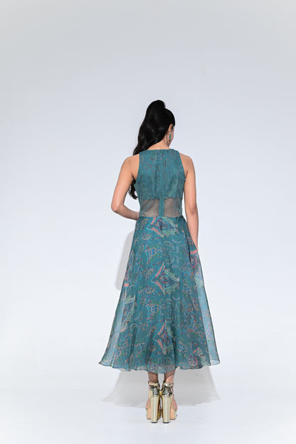 IRIS MIST CRYSTAL MIDI DRESS