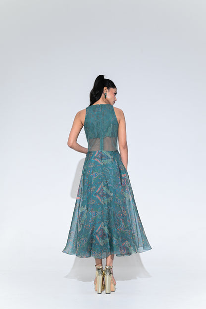 IRIS MIST CRYSTAL MIDI DRESS