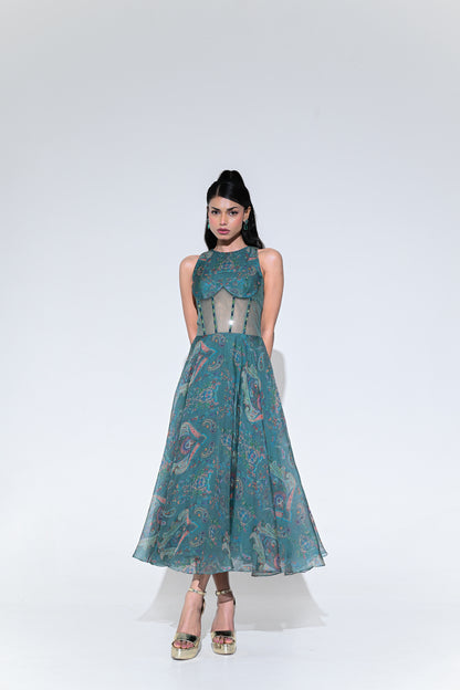IRIS MIST CRYSTAL MIDI DRESS