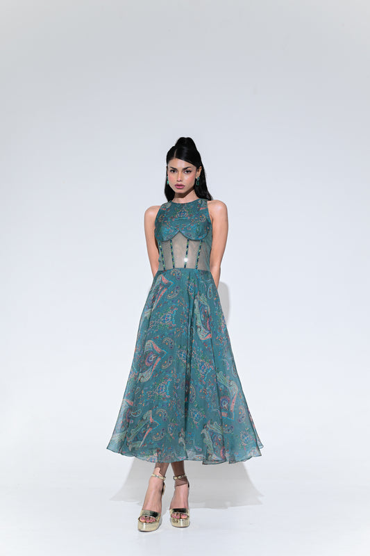 IRIS MIST CRYSTAL MIDI DRESS