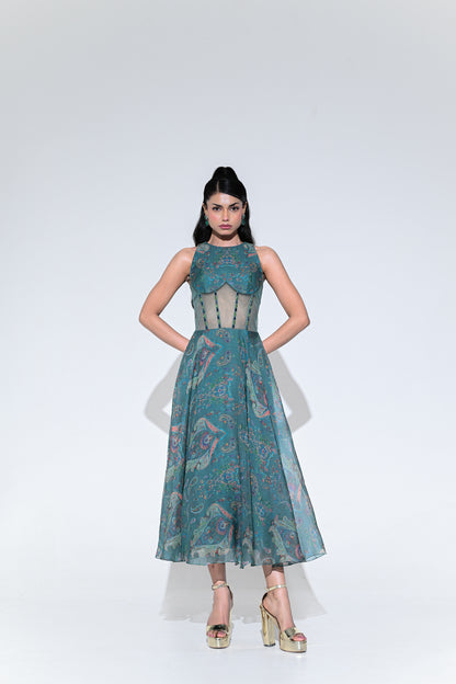 IRIS MIST CRYSTAL MIDI DRESS
