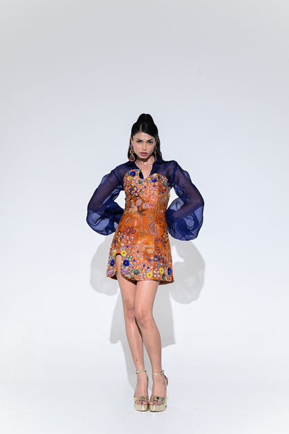 AMBER BLOOM EMBROIDERED DRESS WITH SHIRT