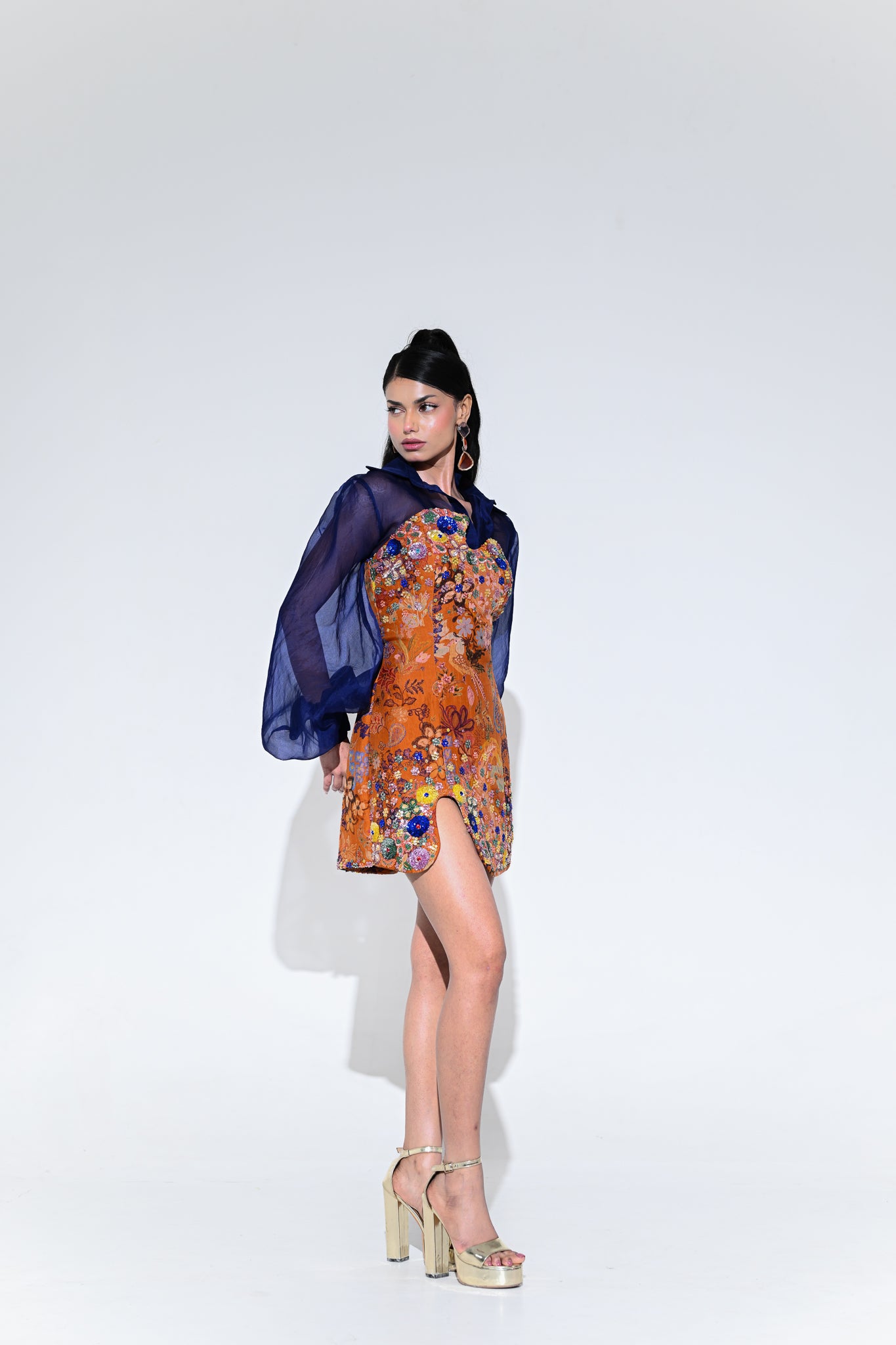 AMBER BLOOM EMBROIDERED DRESS WITH SHIRT