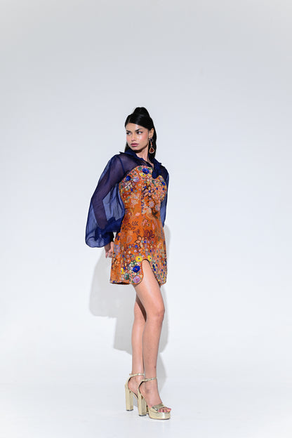AMBER BLOOM EMBROIDERED DRESS WITH SHIRT