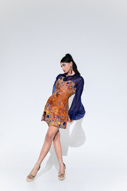 AMBER BLOOM EMBROIDERED DRESS WITH SHIRT