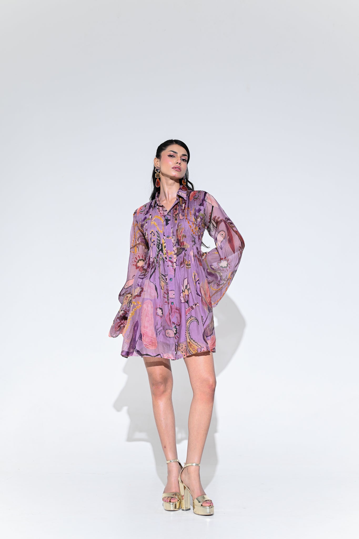 VIOLET BLOOM DOLL DRESS PLEATED