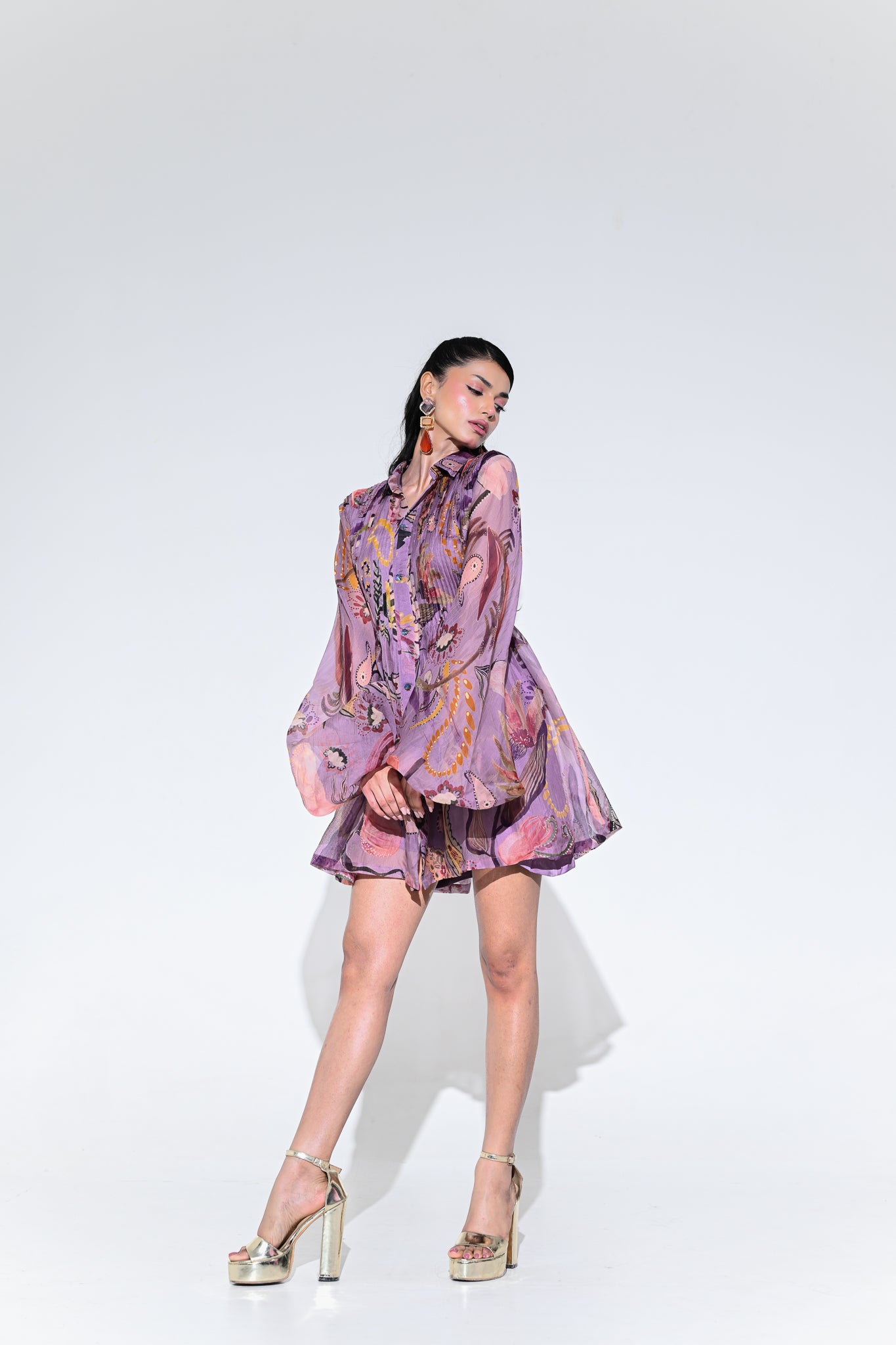 VIOLET BLOOM DOLL DRESS PLEATED