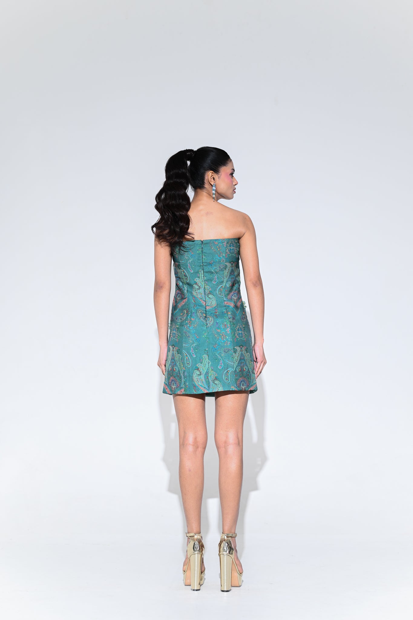 IRIS MIST FLOWER PATCH CORSET DRESS