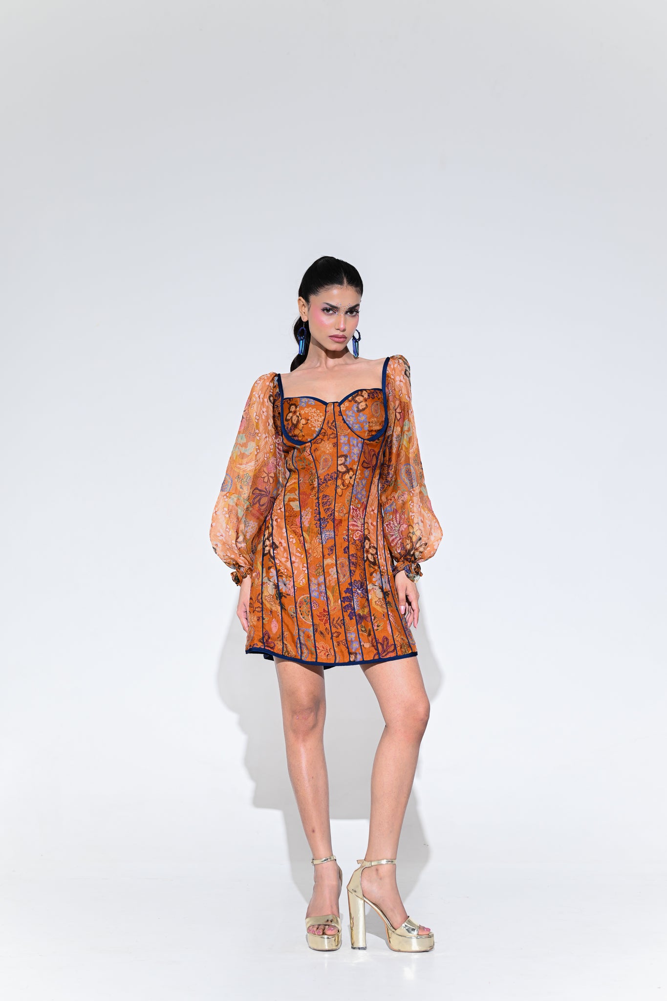 AMBER BLOOM CORD CORSET DRFESS