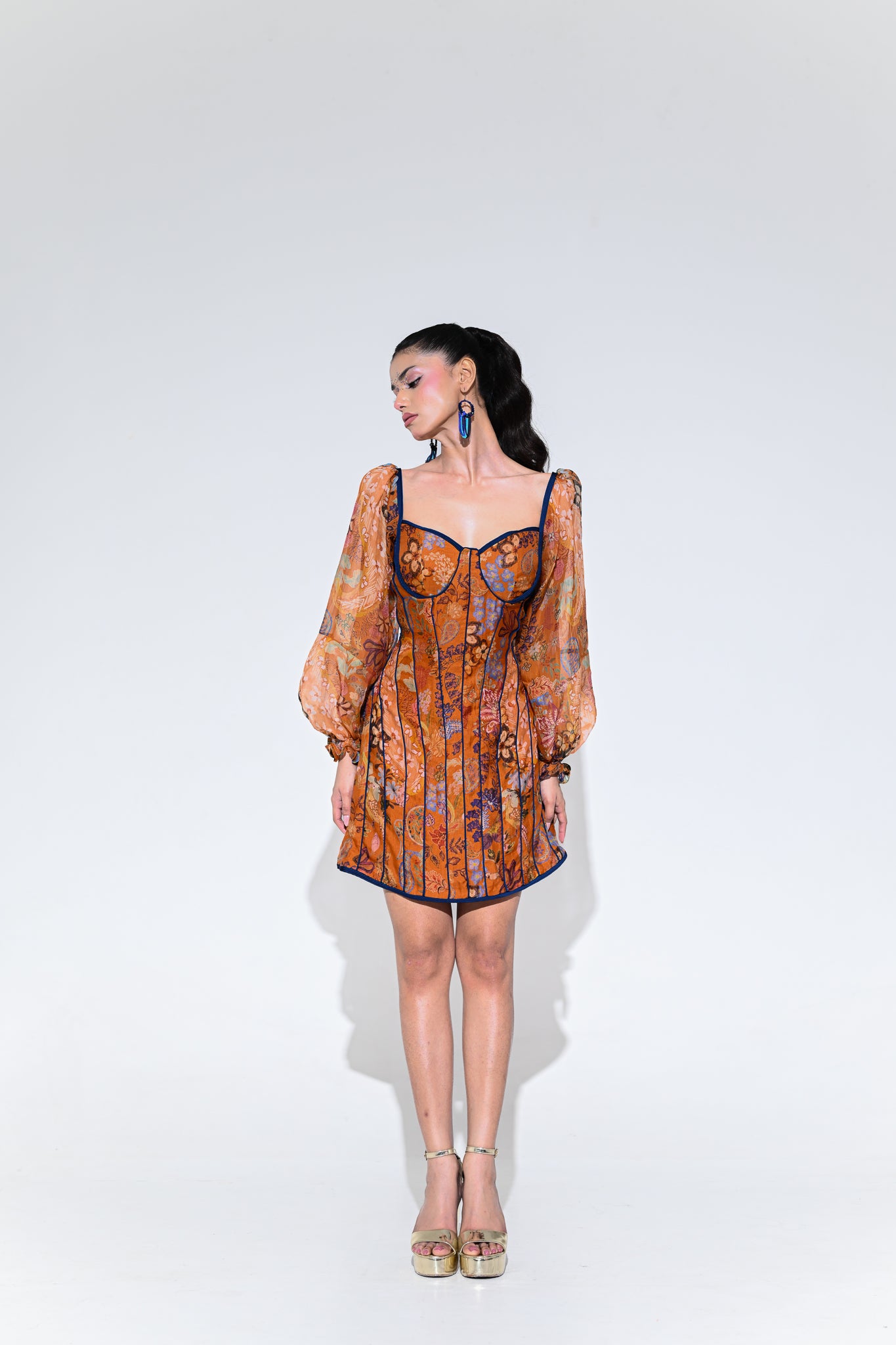 AMBER BLOOM CORD CORSET DRFESS