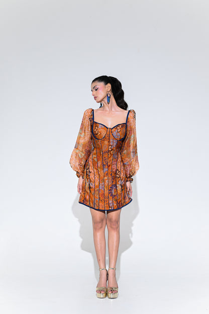 AMBER BLOOM CORD CORSET DRFESS