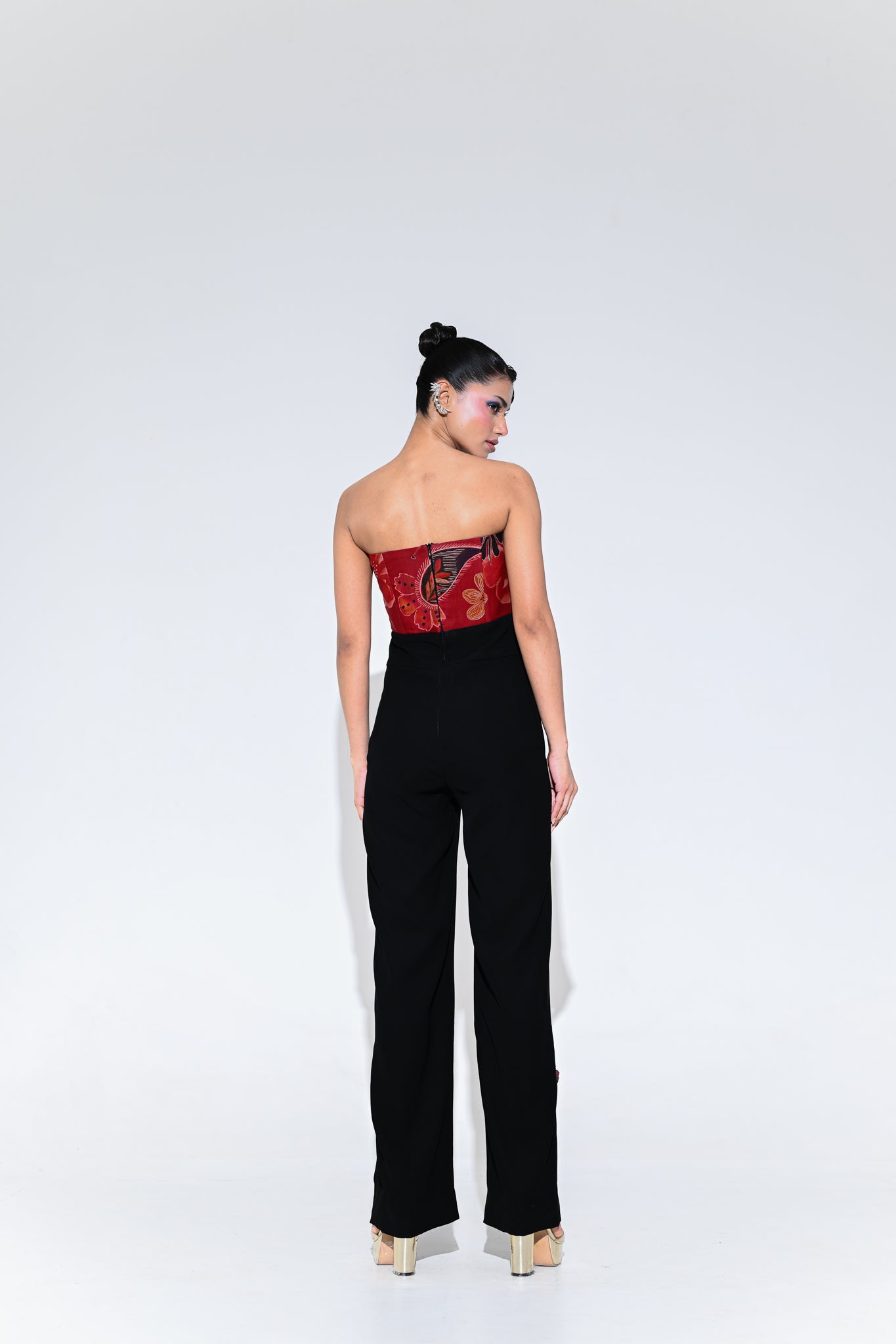 SCARLET FLOWER PATCH JUMPSUIT
