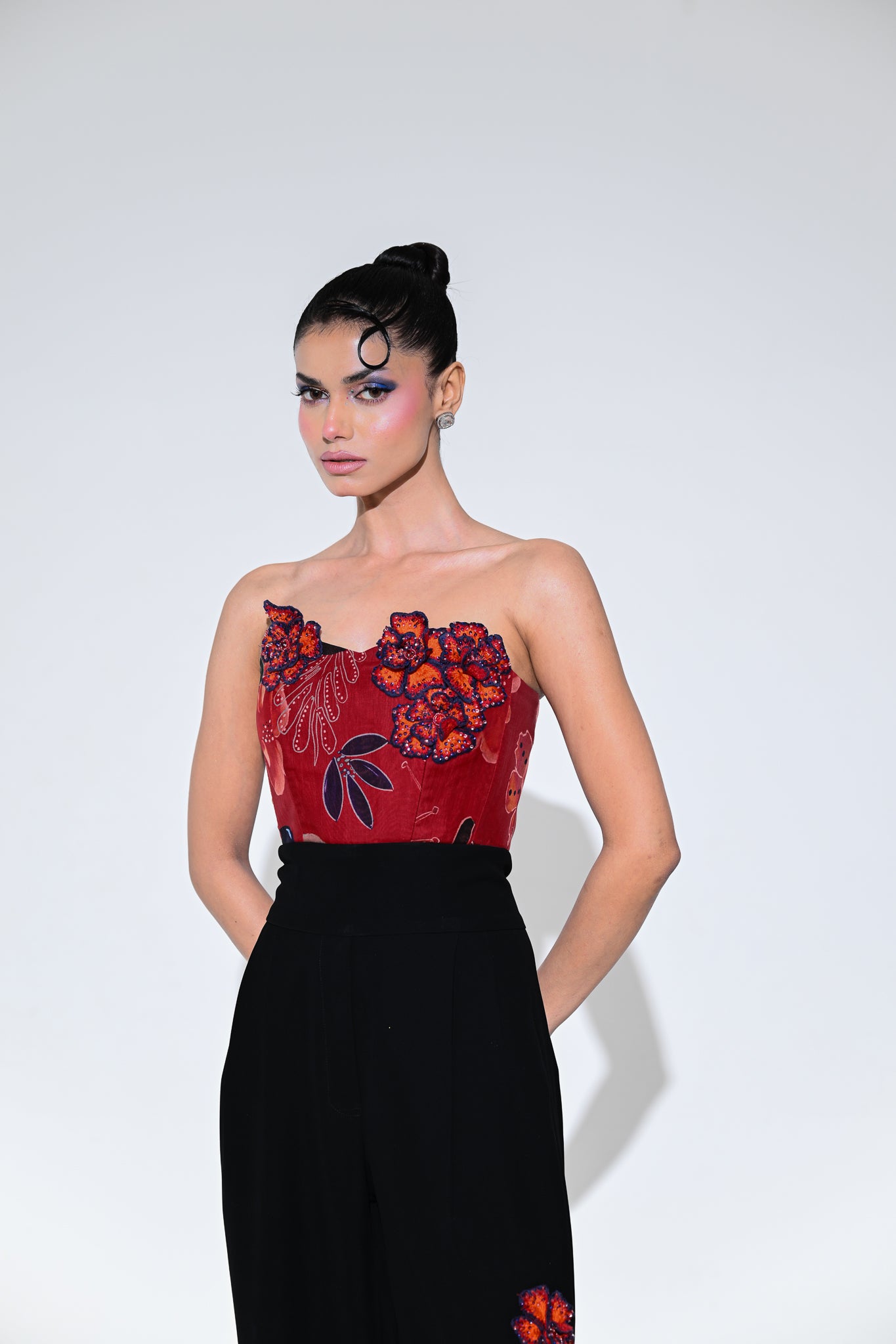 SCARLET FLOWER PATCH JUMPSUIT