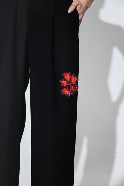 SCARLET FLOWER PATCH JUMPSUIT