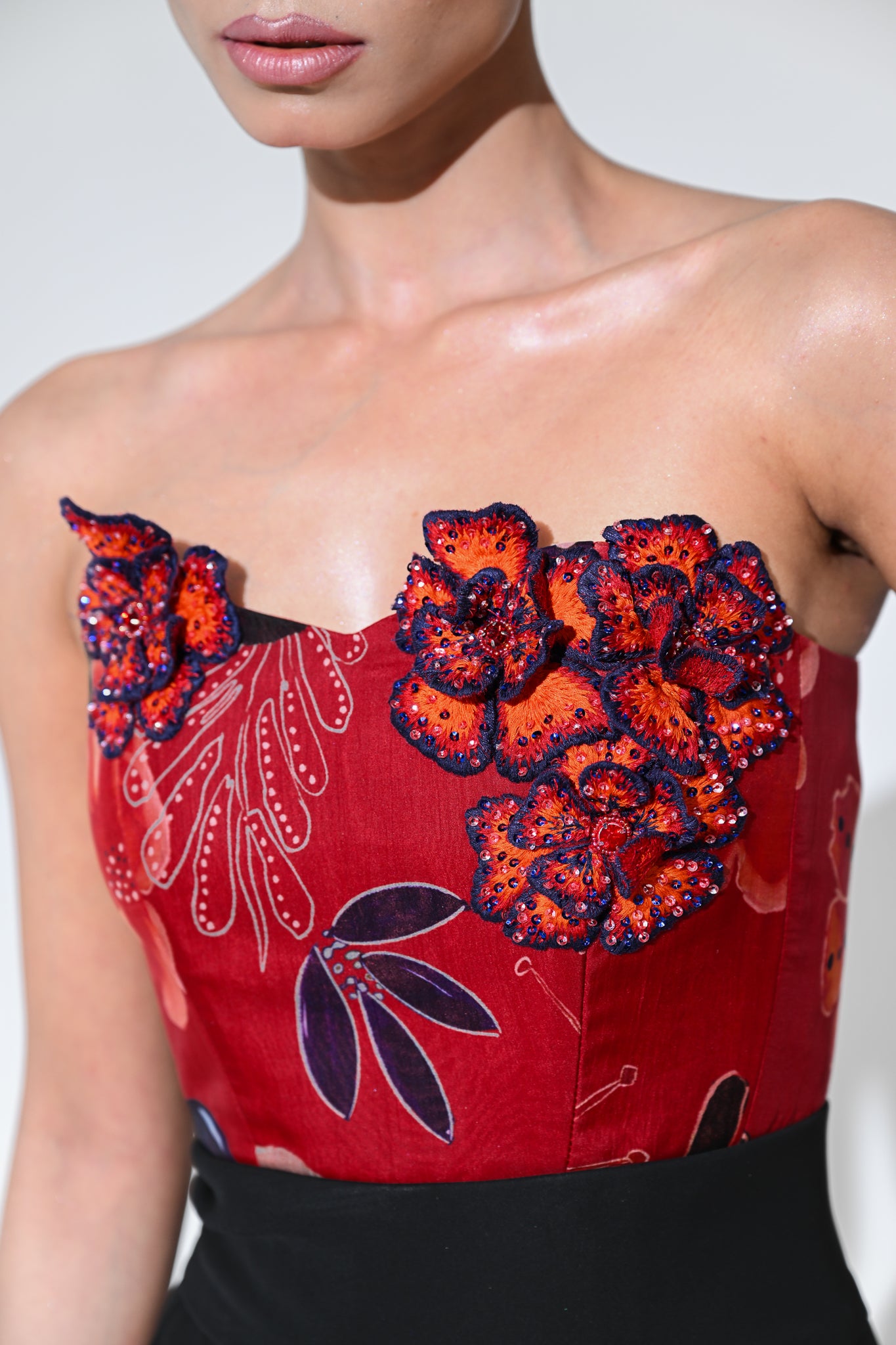 SCARLET FLOWER PATCH JUMPSUIT