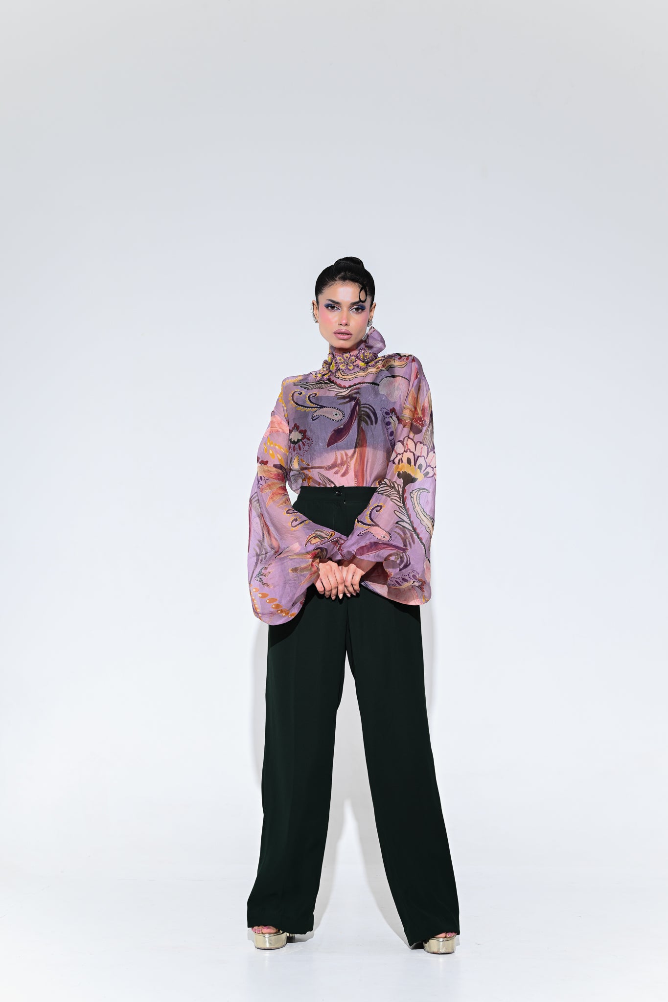 VIOLET BLOOM SHIRT PANT SET