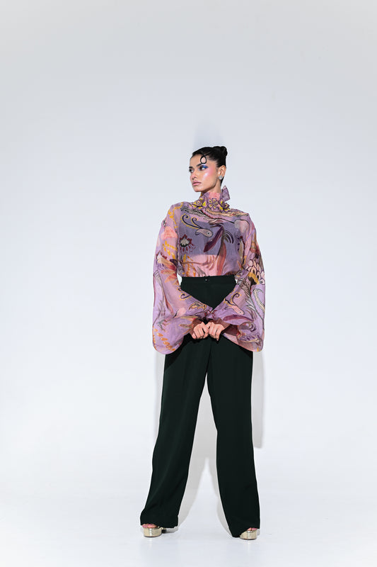 VIOLET BLOOM SHIRT PANT SET