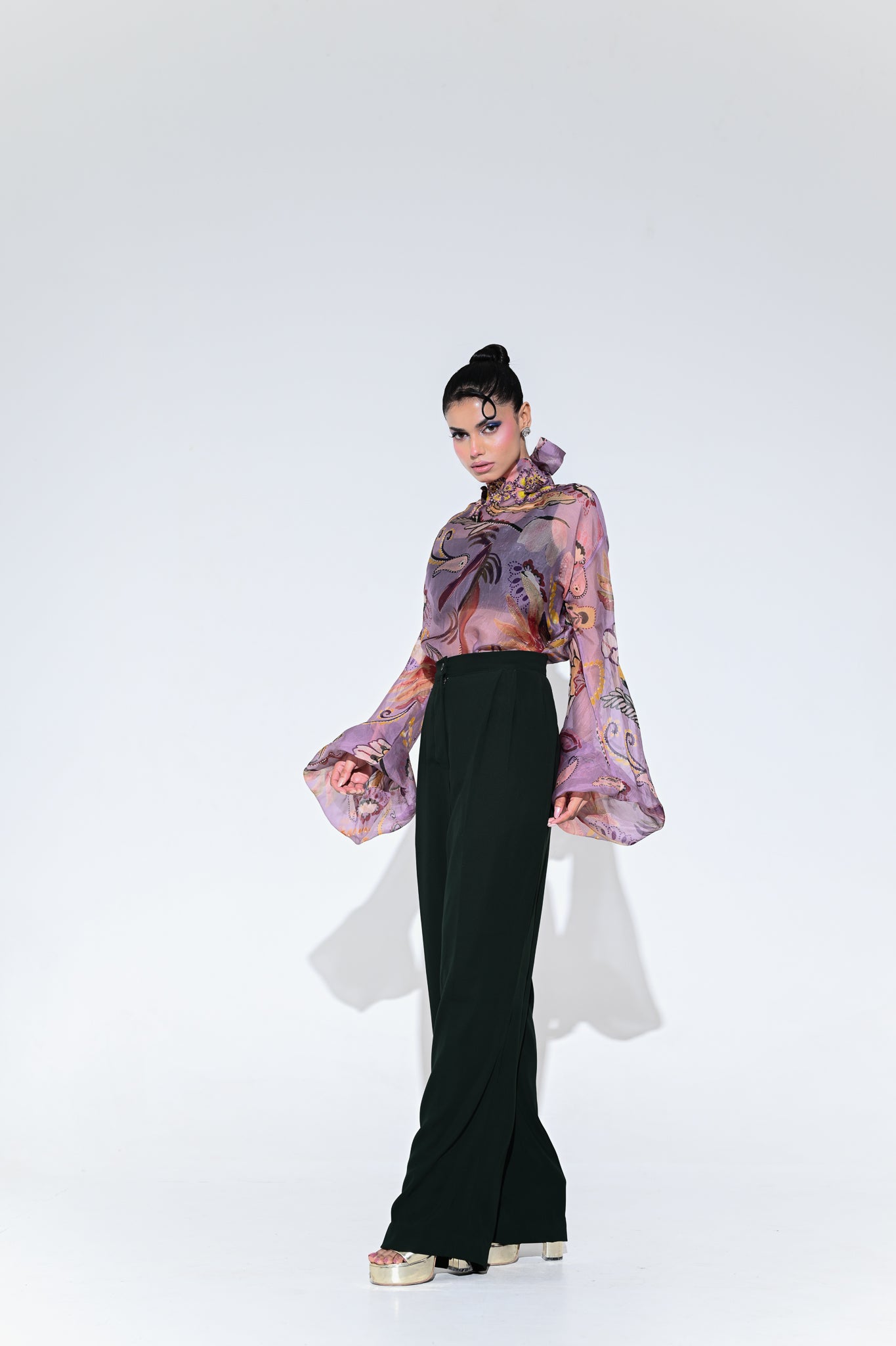 VIOLET BLOOM SHIRT PANT SET
