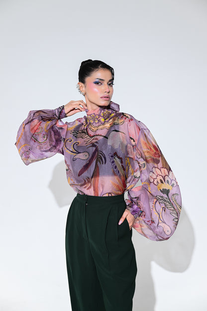VIOLET BLOOM SHIRT PANT SET
