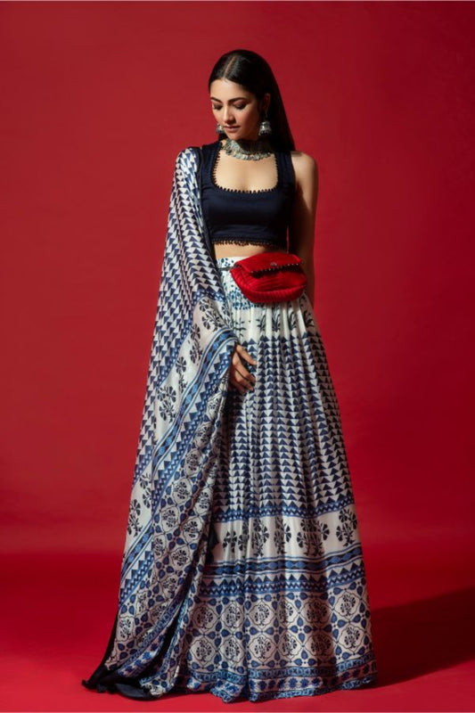 Morrocan Print Lehenga