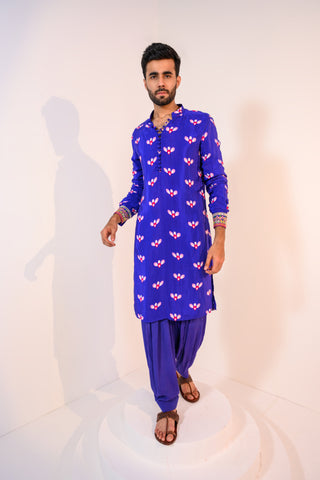 Our indica kurta with embelished cuff and cowl pants